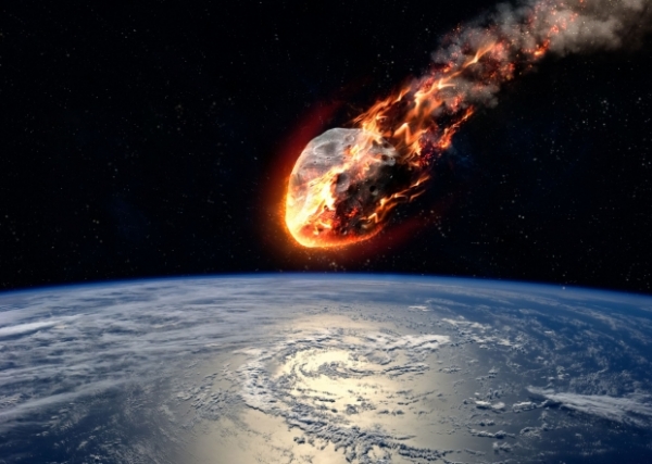 지구에 떨어지는 소행성의 모습
